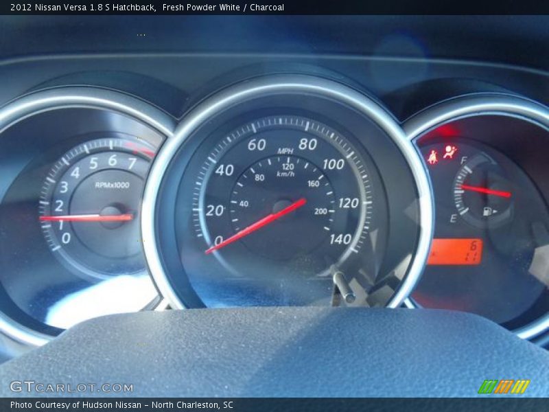 Fresh Powder White / Charcoal 2012 Nissan Versa 1.8 S Hatchback
