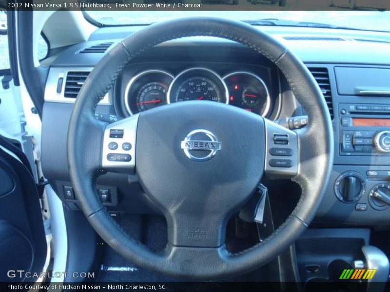 Fresh Powder White / Charcoal 2012 Nissan Versa 1.8 S Hatchback