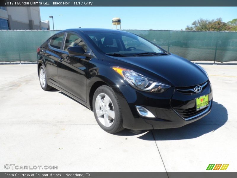Black Noir Pearl / Gray 2012 Hyundai Elantra GLS