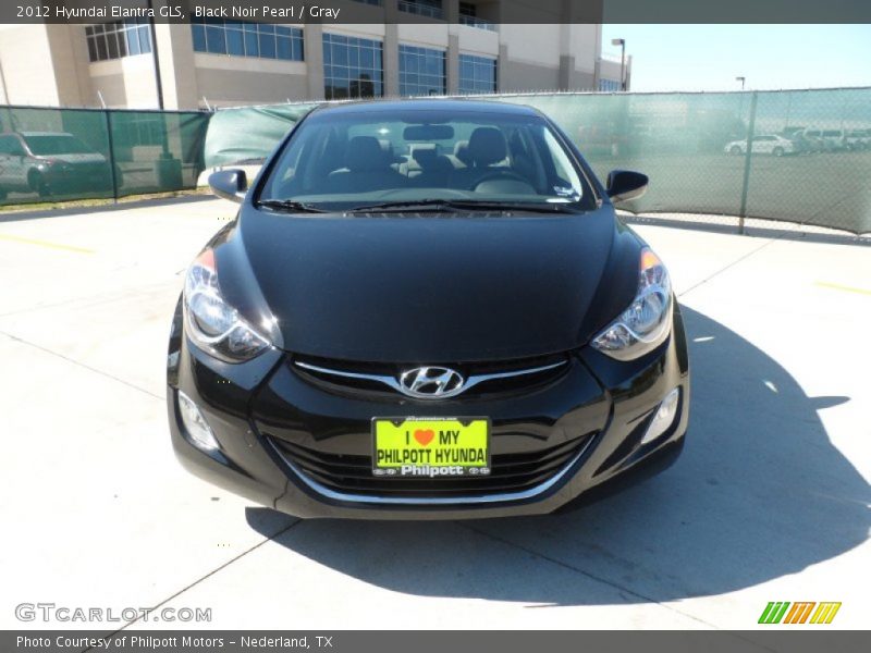 Black Noir Pearl / Gray 2012 Hyundai Elantra GLS