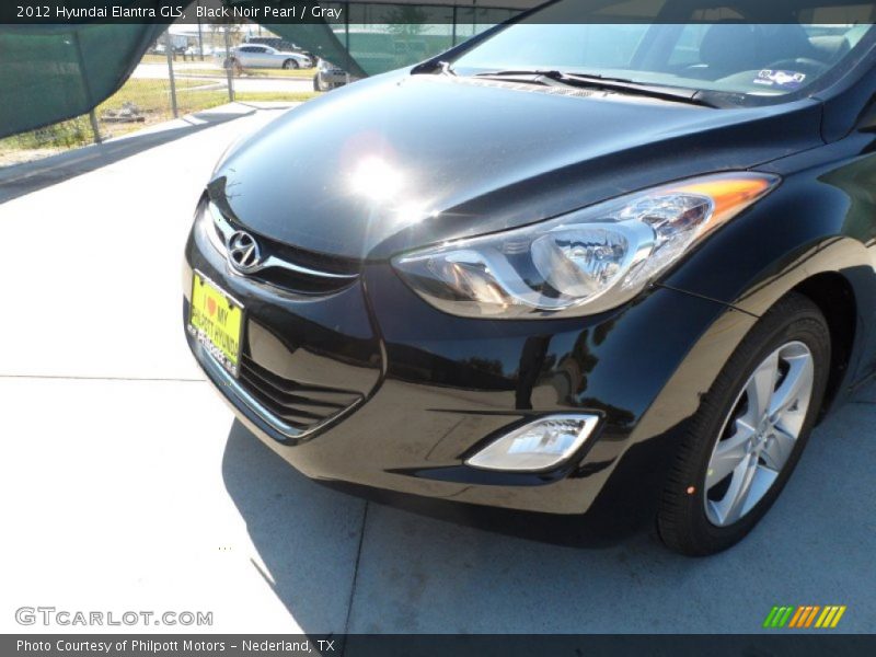 Black Noir Pearl / Gray 2012 Hyundai Elantra GLS