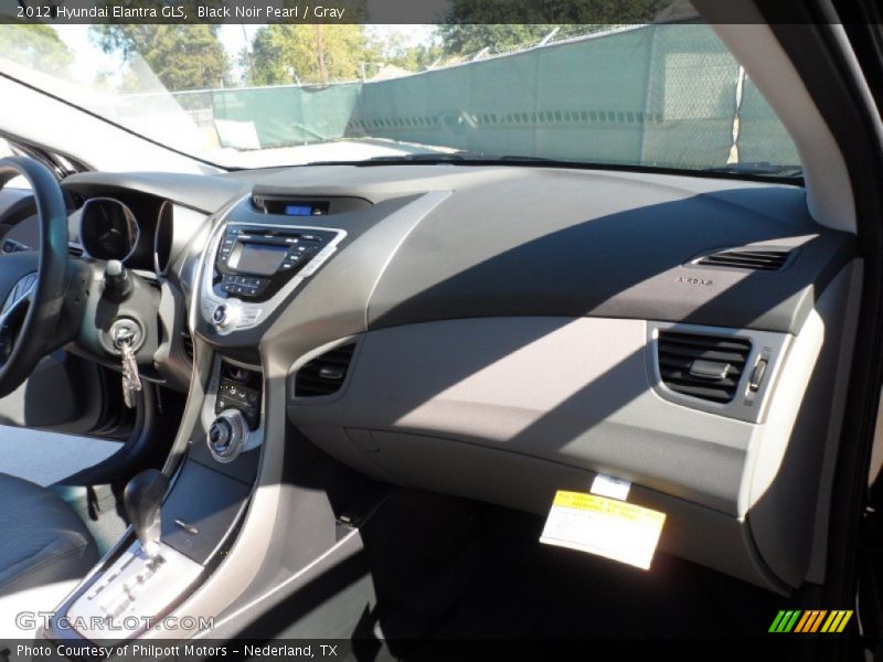 Black Noir Pearl / Gray 2012 Hyundai Elantra GLS