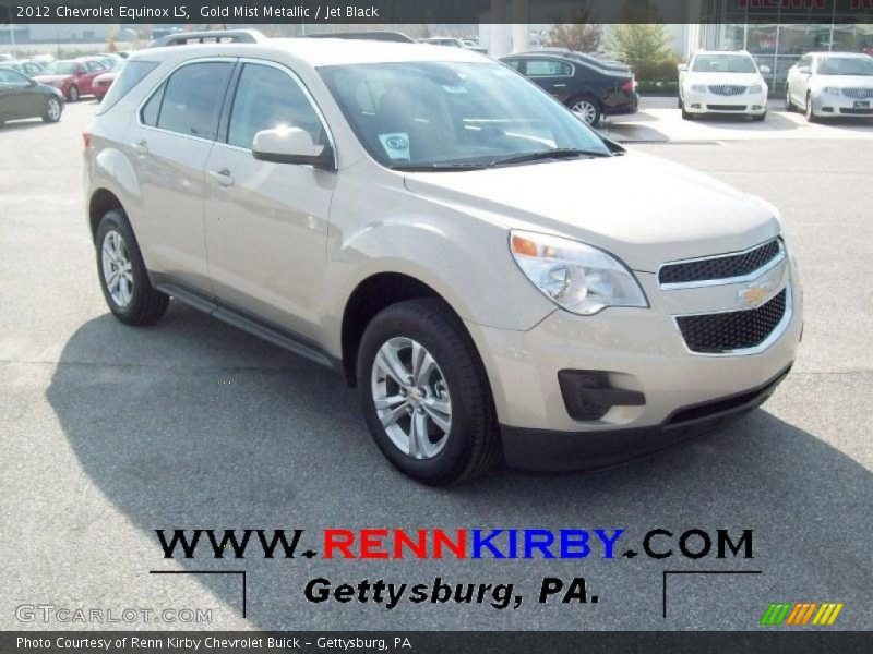 Gold Mist Metallic / Jet Black 2012 Chevrolet Equinox LS