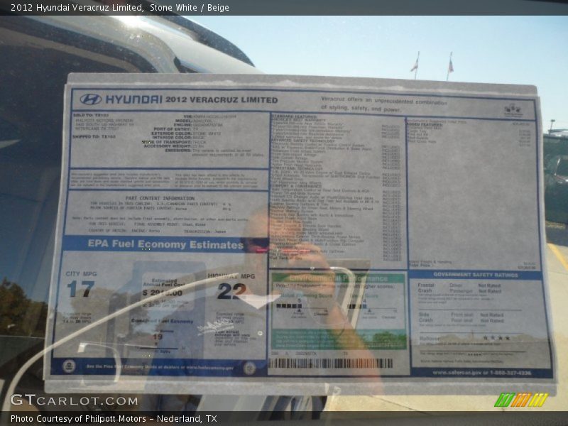 Stone White / Beige 2012 Hyundai Veracruz Limited