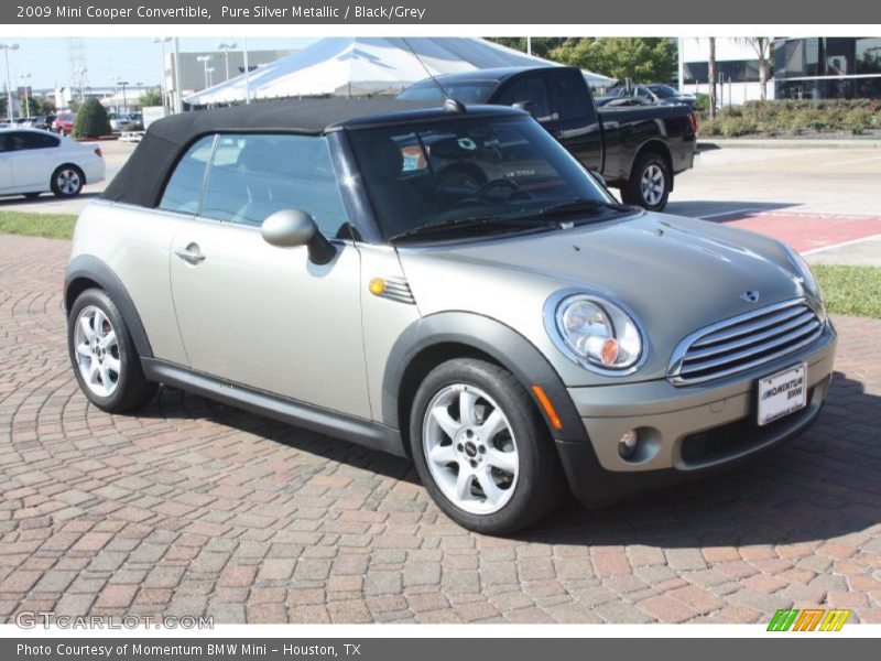 Pure Silver Metallic / Black/Grey 2009 Mini Cooper Convertible