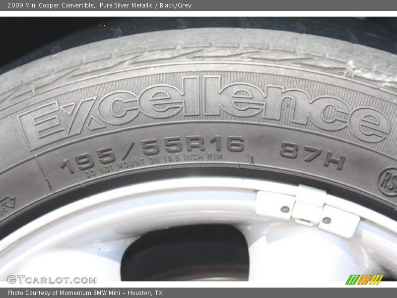 Pure Silver Metallic / Black/Grey 2009 Mini Cooper Convertible