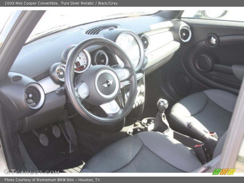 Pure Silver Metallic / Black/Grey 2009 Mini Cooper Convertible