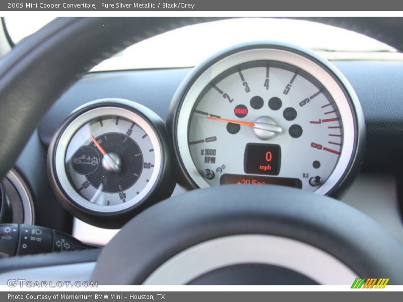 Pure Silver Metallic / Black/Grey 2009 Mini Cooper Convertible