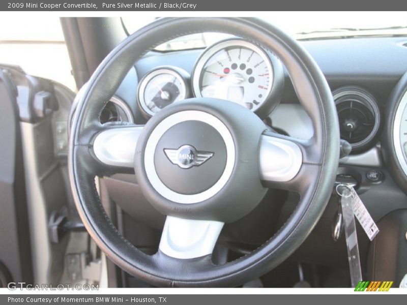 Pure Silver Metallic / Black/Grey 2009 Mini Cooper Convertible
