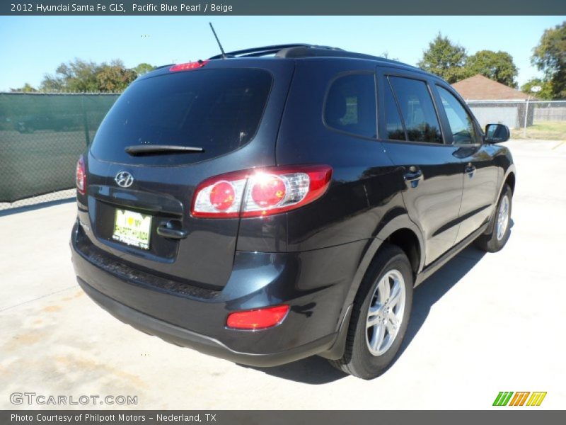 Pacific Blue Pearl / Beige 2012 Hyundai Santa Fe GLS
