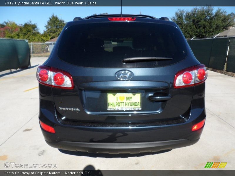 Pacific Blue Pearl / Beige 2012 Hyundai Santa Fe GLS
