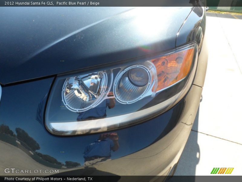 Pacific Blue Pearl / Beige 2012 Hyundai Santa Fe GLS