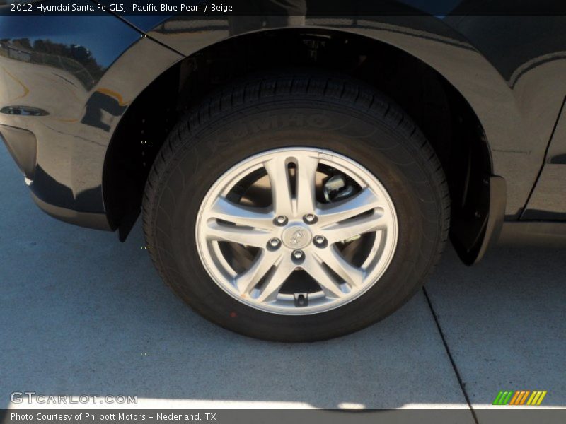 Pacific Blue Pearl / Beige 2012 Hyundai Santa Fe GLS