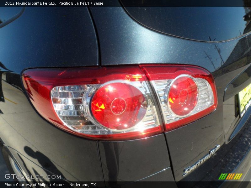 Pacific Blue Pearl / Beige 2012 Hyundai Santa Fe GLS