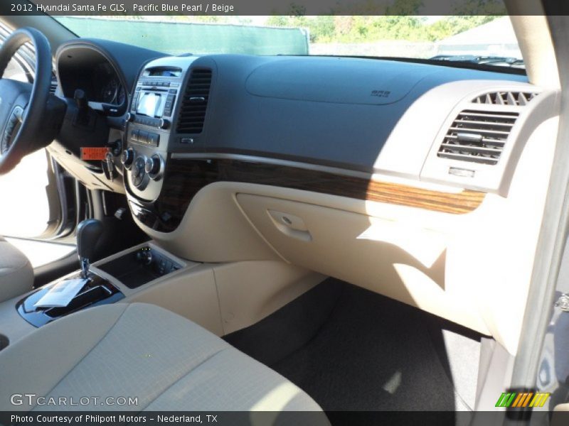 Pacific Blue Pearl / Beige 2012 Hyundai Santa Fe GLS