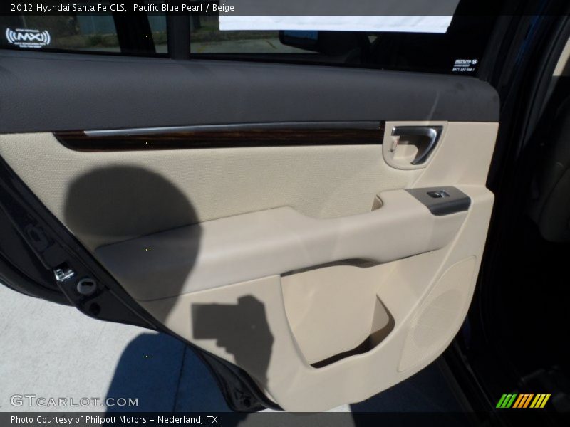 Pacific Blue Pearl / Beige 2012 Hyundai Santa Fe GLS