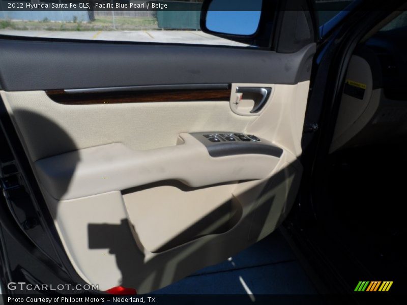 Pacific Blue Pearl / Beige 2012 Hyundai Santa Fe GLS