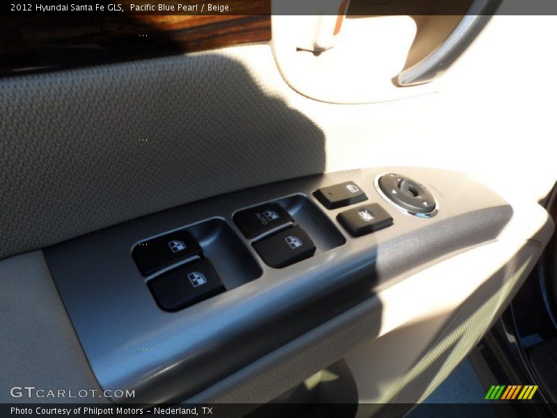 Pacific Blue Pearl / Beige 2012 Hyundai Santa Fe GLS
