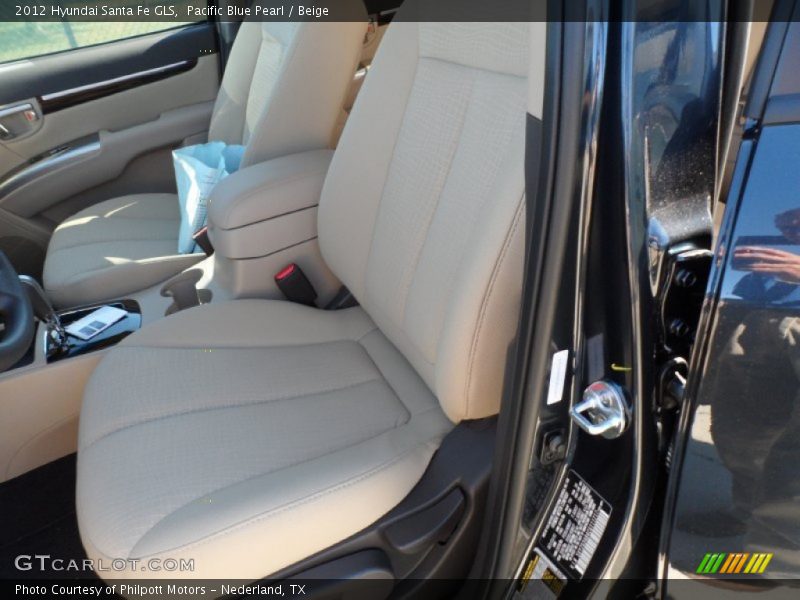 Pacific Blue Pearl / Beige 2012 Hyundai Santa Fe GLS
