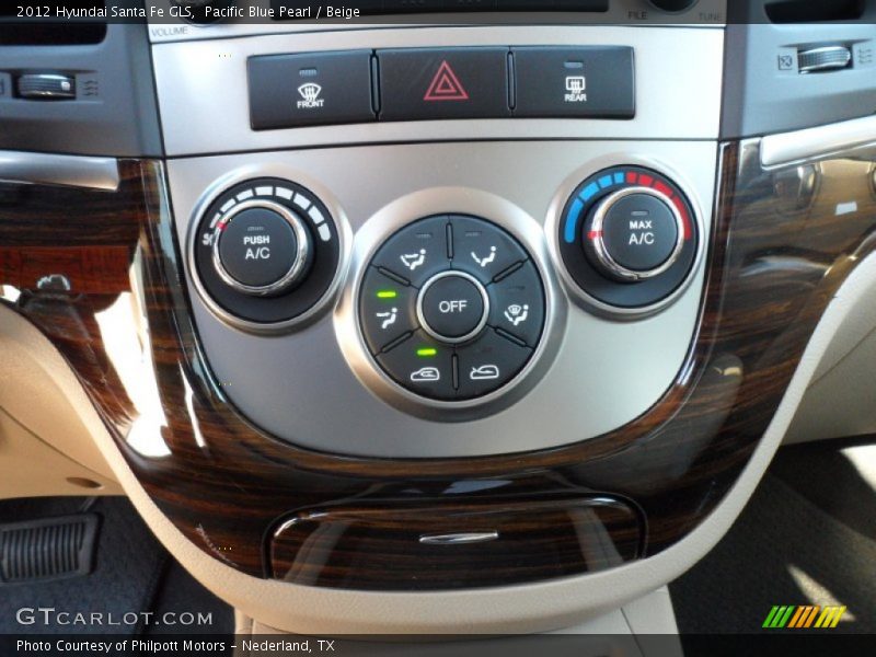 Pacific Blue Pearl / Beige 2012 Hyundai Santa Fe GLS