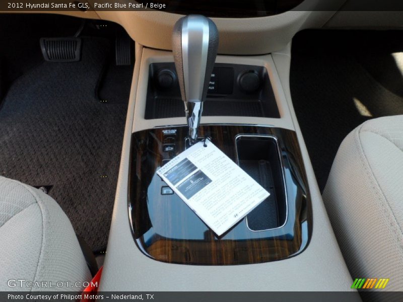 Pacific Blue Pearl / Beige 2012 Hyundai Santa Fe GLS