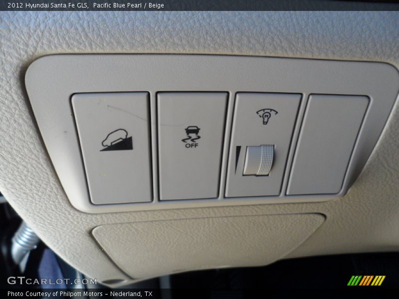 Pacific Blue Pearl / Beige 2012 Hyundai Santa Fe GLS