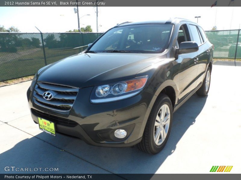 Black Forest Green / Gray 2012 Hyundai Santa Fe SE V6