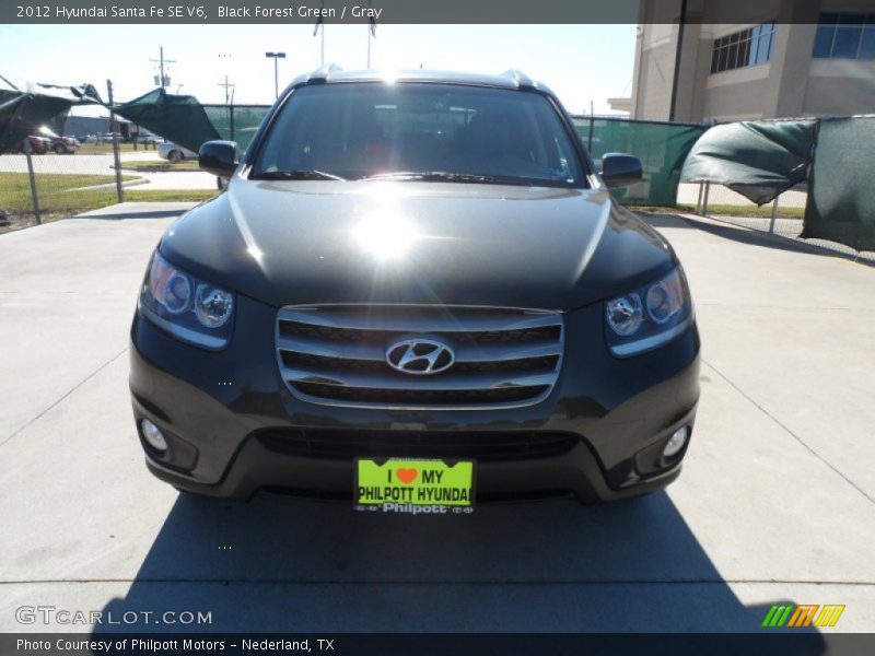 Black Forest Green / Gray 2012 Hyundai Santa Fe SE V6