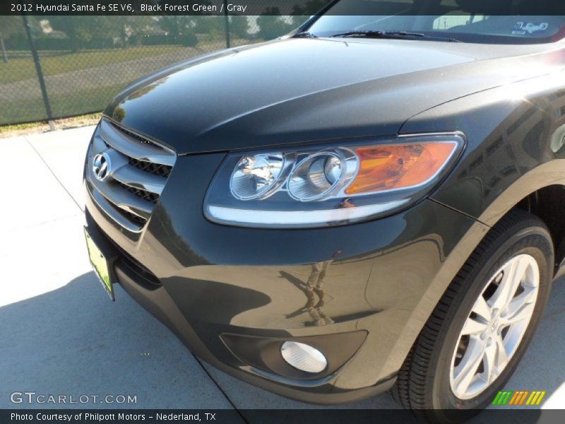 Black Forest Green / Gray 2012 Hyundai Santa Fe SE V6