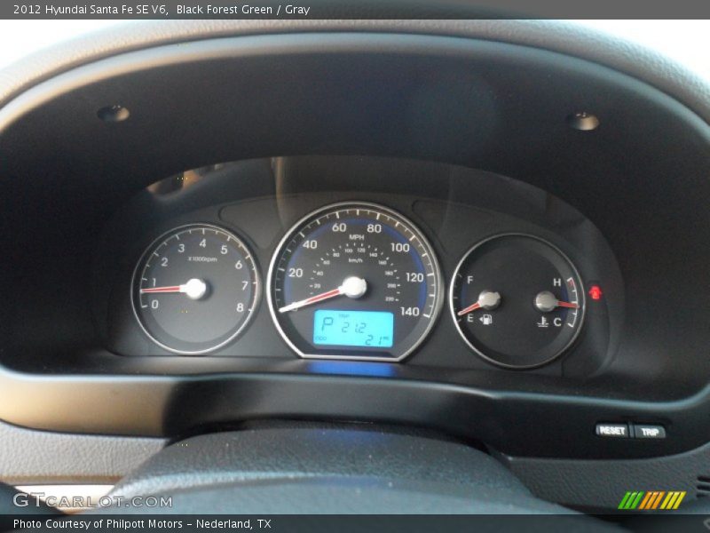 Black Forest Green / Gray 2012 Hyundai Santa Fe SE V6