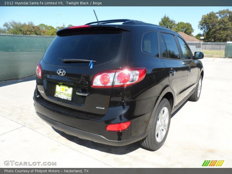 Twilight Black / Beige 2012 Hyundai Santa Fe Limited V6