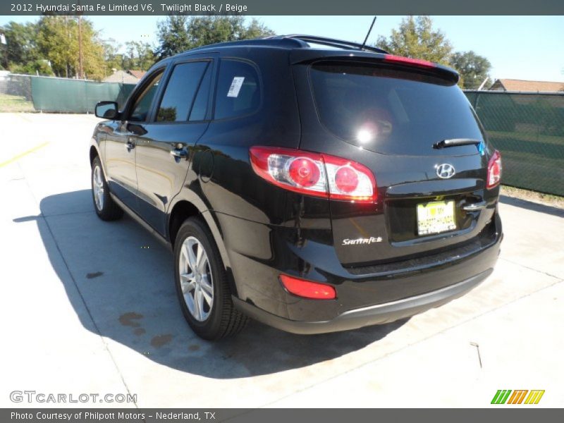 Twilight Black / Beige 2012 Hyundai Santa Fe Limited V6