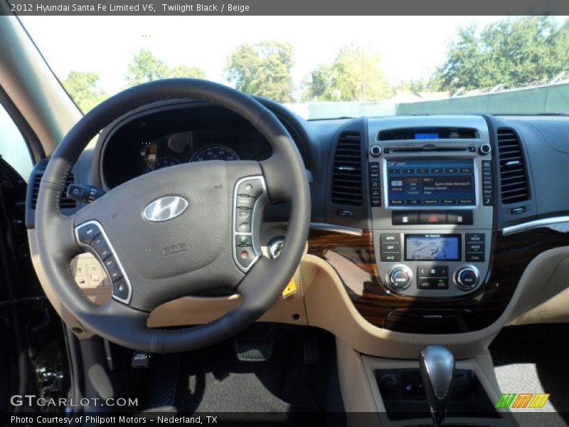 Twilight Black / Beige 2012 Hyundai Santa Fe Limited V6