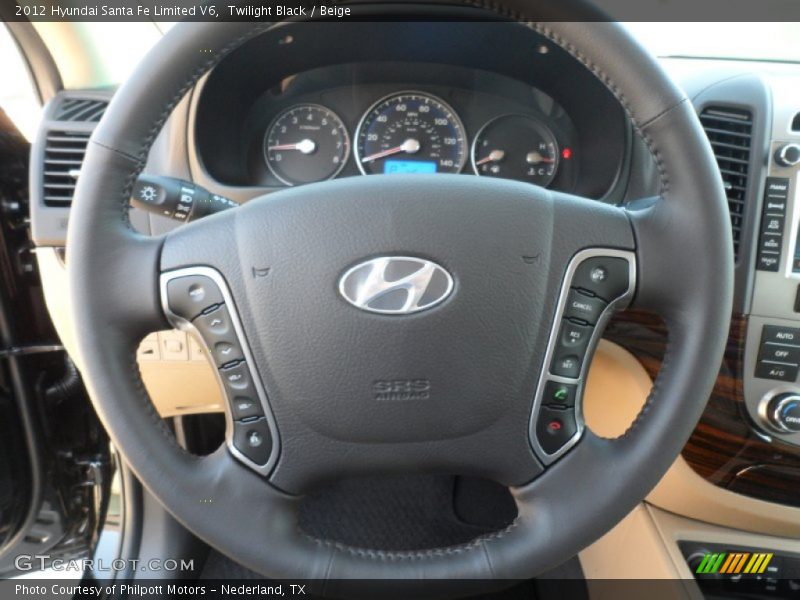 Twilight Black / Beige 2012 Hyundai Santa Fe Limited V6