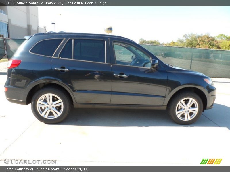 Pacific Blue Pearl / Beige 2012 Hyundai Santa Fe Limited V6