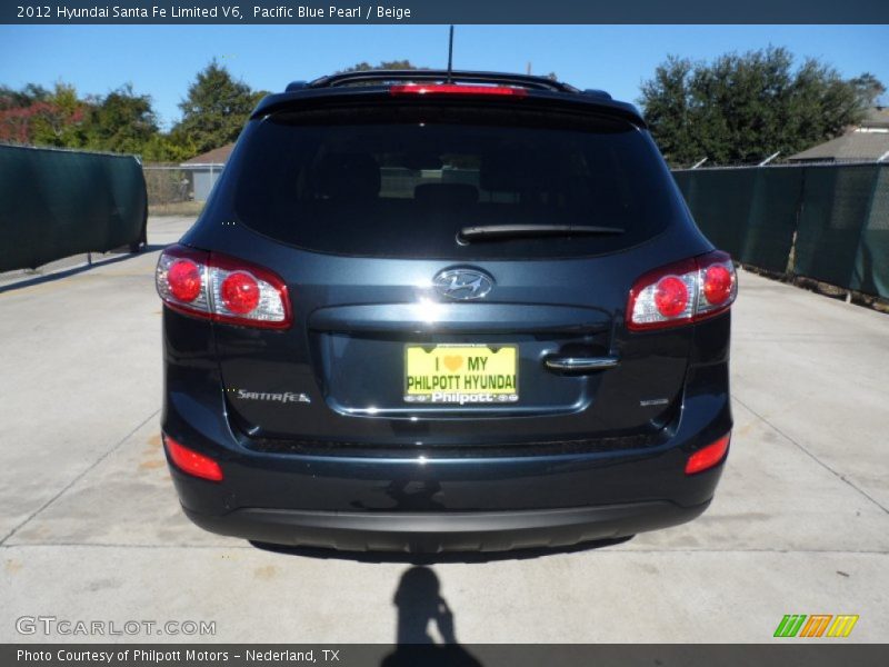 Pacific Blue Pearl / Beige 2012 Hyundai Santa Fe Limited V6
