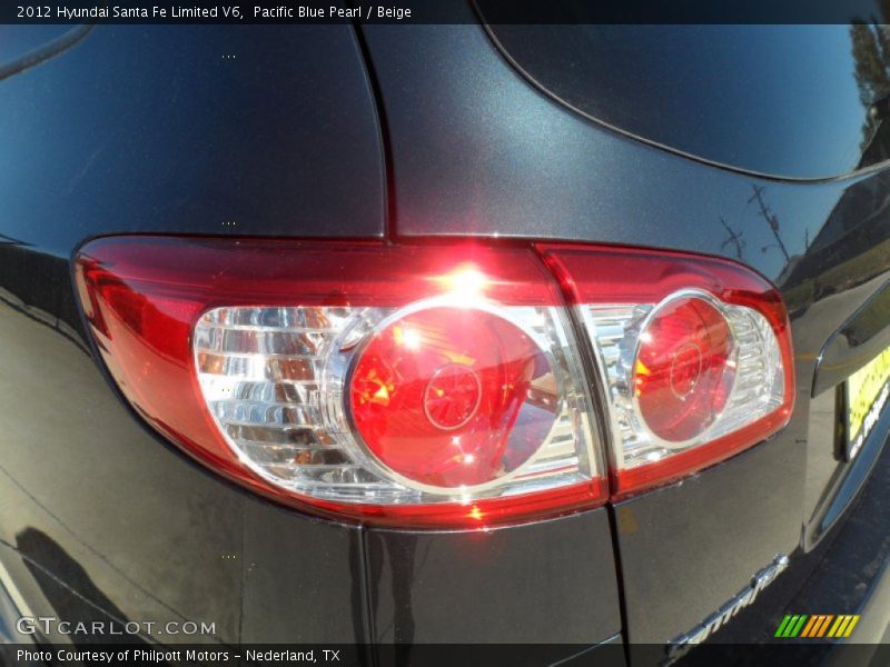 Pacific Blue Pearl / Beige 2012 Hyundai Santa Fe Limited V6