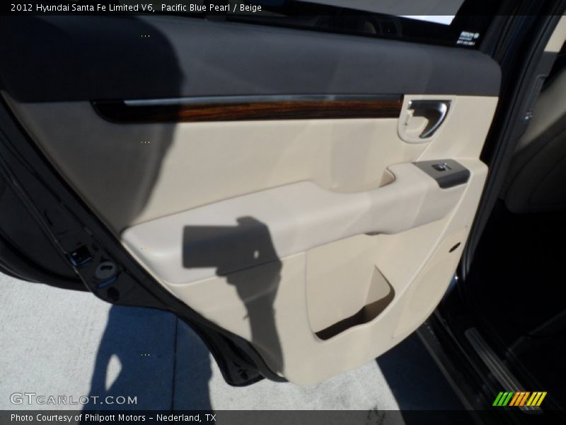Pacific Blue Pearl / Beige 2012 Hyundai Santa Fe Limited V6