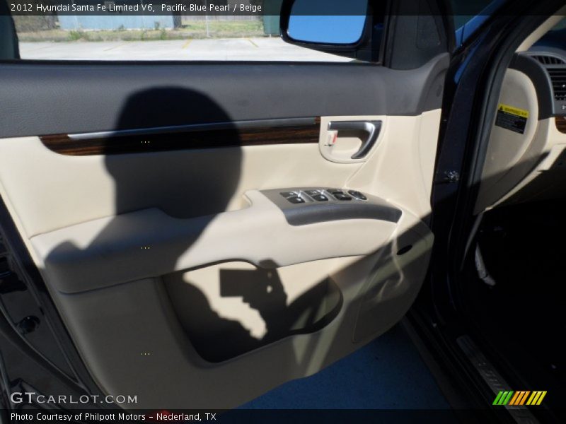 Pacific Blue Pearl / Beige 2012 Hyundai Santa Fe Limited V6