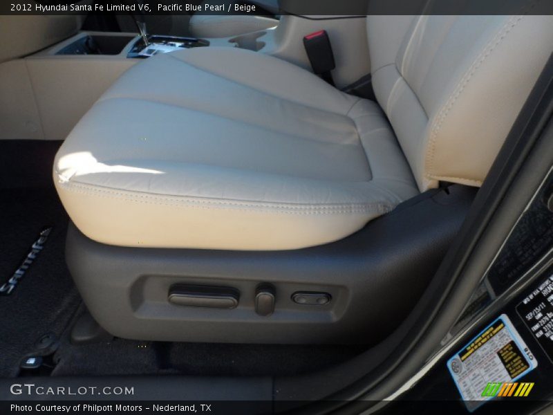 Pacific Blue Pearl / Beige 2012 Hyundai Santa Fe Limited V6