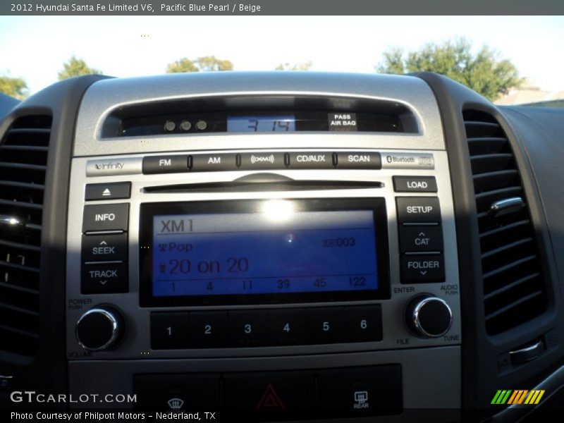 Pacific Blue Pearl / Beige 2012 Hyundai Santa Fe Limited V6