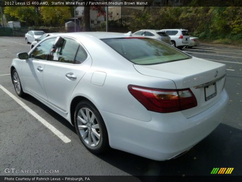 Starfire White Pearl / Parchment/Medium Brown Walnut 2012 Lexus LS 460 AWD