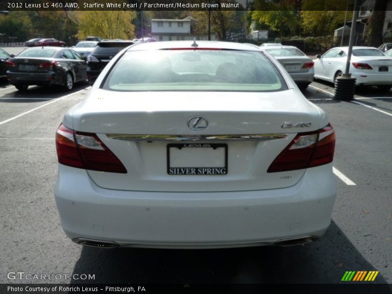 Starfire White Pearl / Parchment/Medium Brown Walnut 2012 Lexus LS 460 AWD