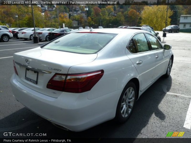 Starfire White Pearl / Parchment/Medium Brown Walnut 2012 Lexus LS 460 AWD