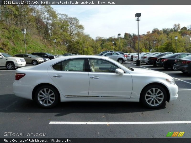 Starfire White Pearl / Parchment/Medium Brown Walnut 2012 Lexus LS 460 AWD
