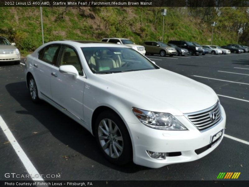 Starfire White Pearl / Parchment/Medium Brown Walnut 2012 Lexus LS 460 AWD