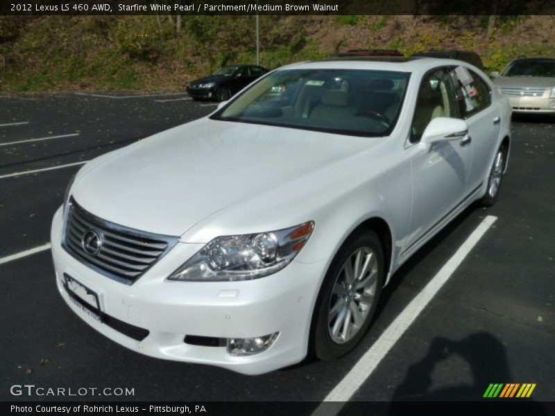 Starfire White Pearl / Parchment/Medium Brown Walnut 2012 Lexus LS 460 AWD