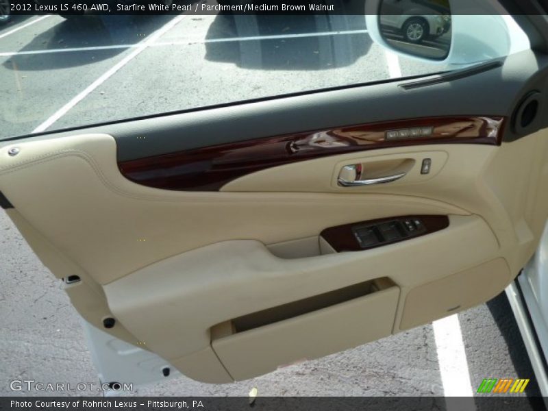 Starfire White Pearl / Parchment/Medium Brown Walnut 2012 Lexus LS 460 AWD