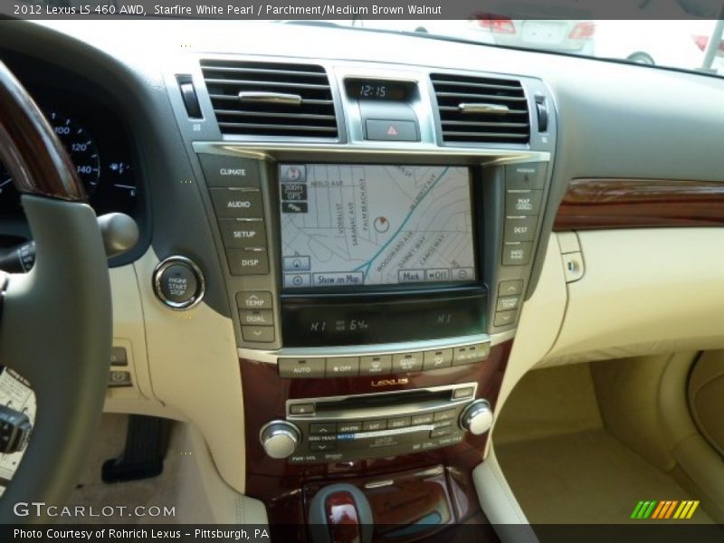 Starfire White Pearl / Parchment/Medium Brown Walnut 2012 Lexus LS 460 AWD