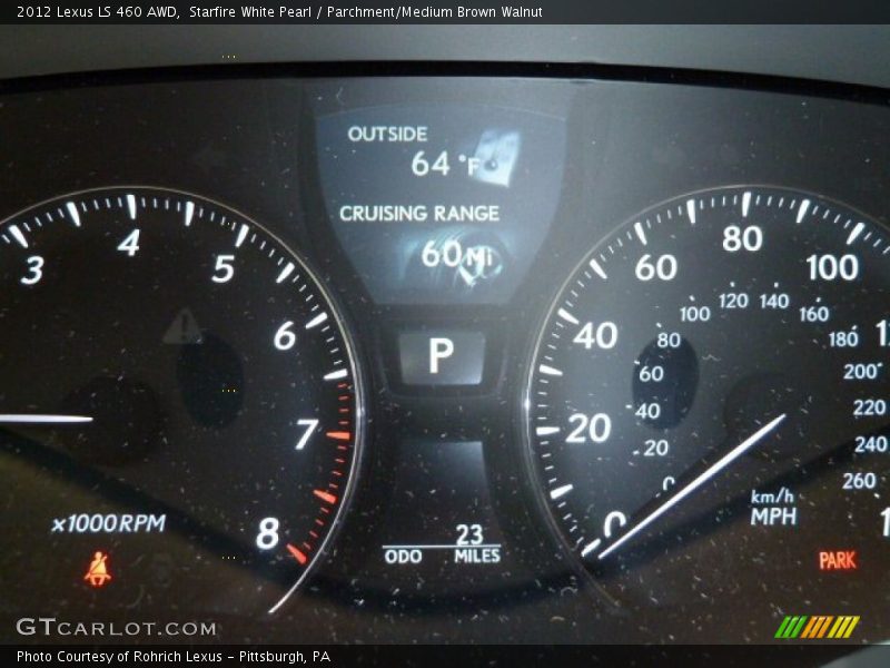 Starfire White Pearl / Parchment/Medium Brown Walnut 2012 Lexus LS 460 AWD
